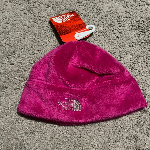 The North Face Other - The North Face girls youth winter beanie hat new luminous pink fleece size Small